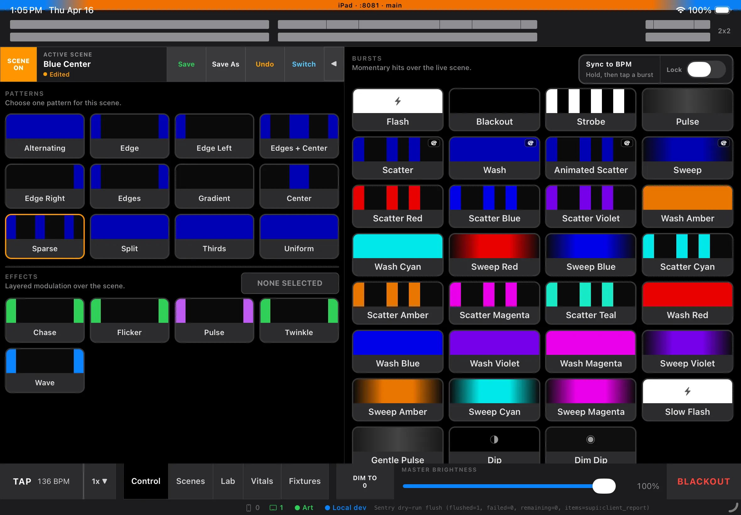 Supervision iPad Control view