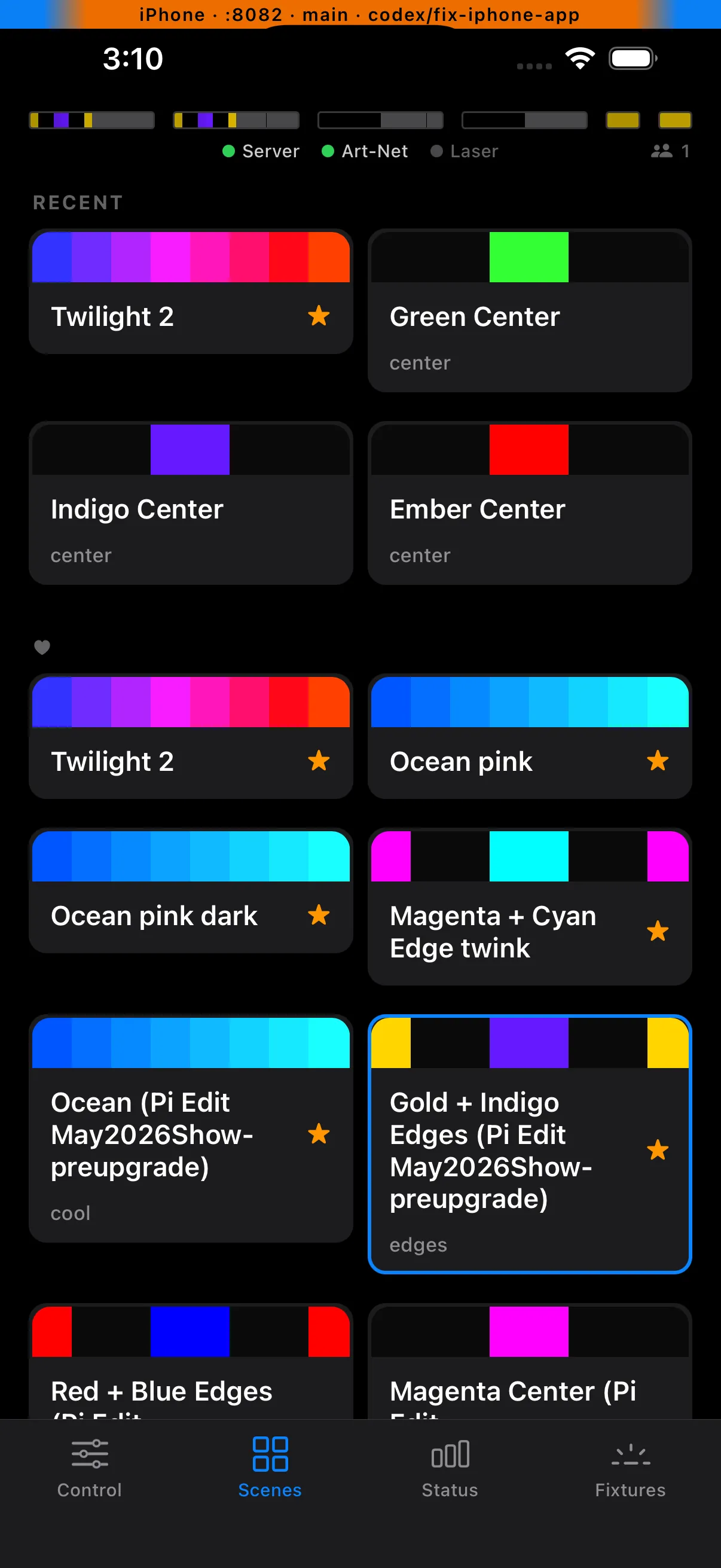 Supervision iPhone Scenes tab